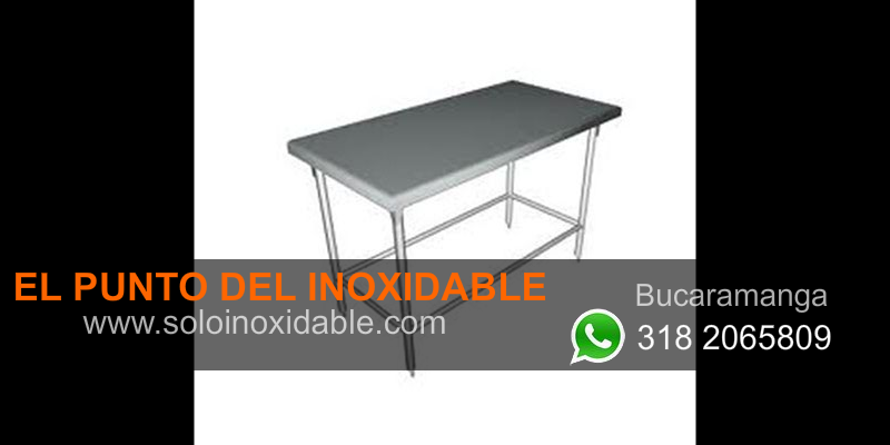 imagen de mesa de acero inoxidable sin entrepaño pasto