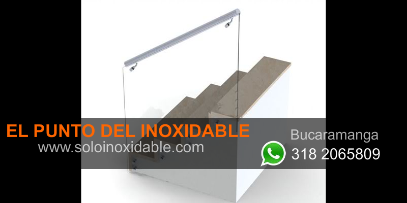 imagen de pasamanos de acero inoxidable y vidrio yopal