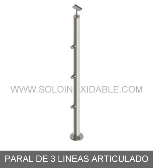 paral de 3 lineas articulado por medida de acero inoxidable