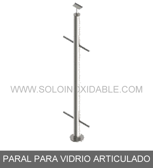 paral para vidrio articulado de acero inoxidable