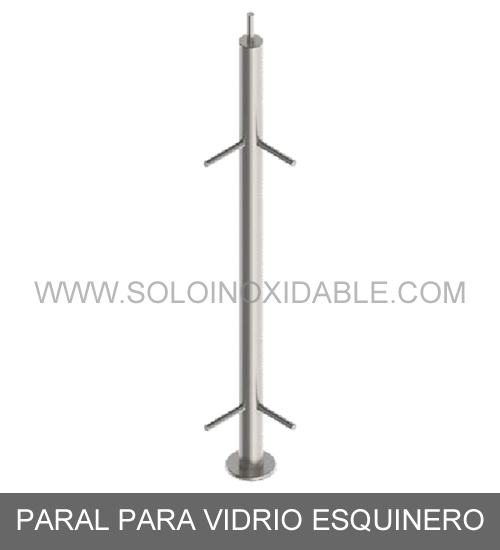 paral para vidrio esquinero de acero inoxidable