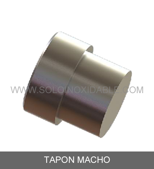 tapon macho de acero inoxidable