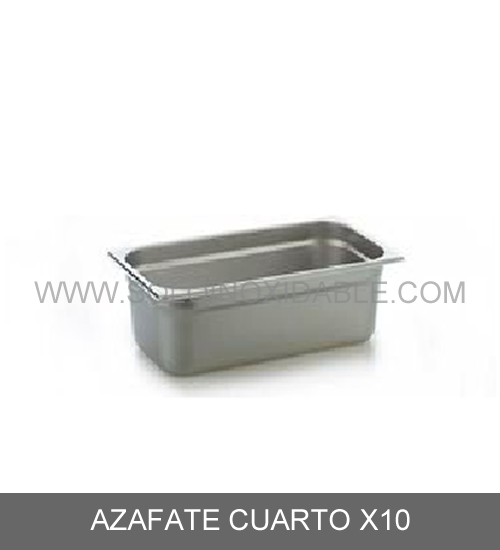azafate cuarto x10 de acero inoxidable
