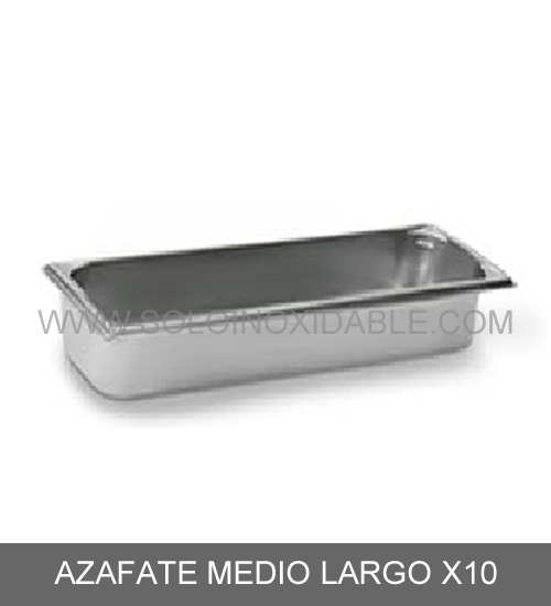 azafate medio largo x10 de acero inoxidable
