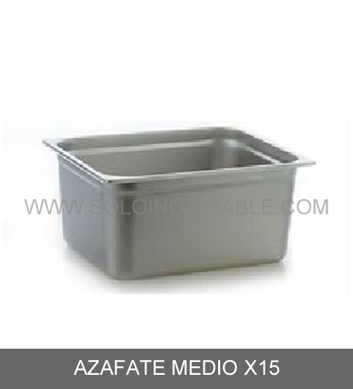 azafate medio x15 de acero inoxidable
