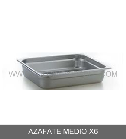 azafate medio x6 de acero inoxidable