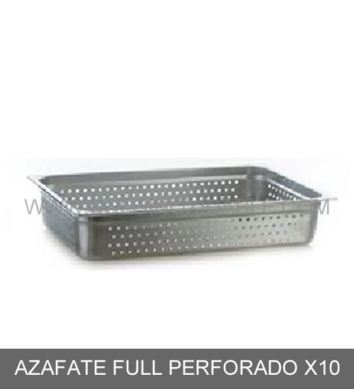 azafate full perforado x10 de acero inoxidable