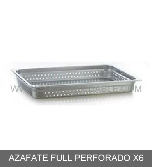 azafate full perforado x6 de acero inoxidable