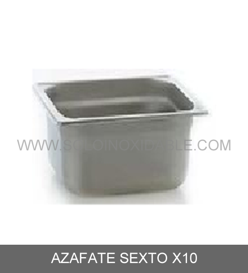 azafate sexto x10 de acero inoxidable