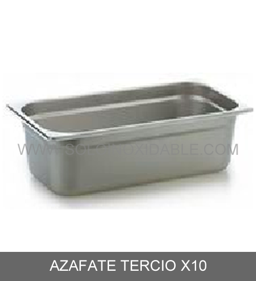 azafate tercio x10 de acero inoxidable