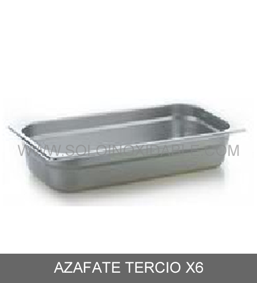 azafate tercio x6 de acero inoxidable
