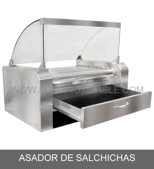 asador de salchichas de acero inoxidable