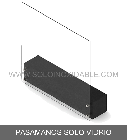 pasamanos solo vidrio de acero inoxidable