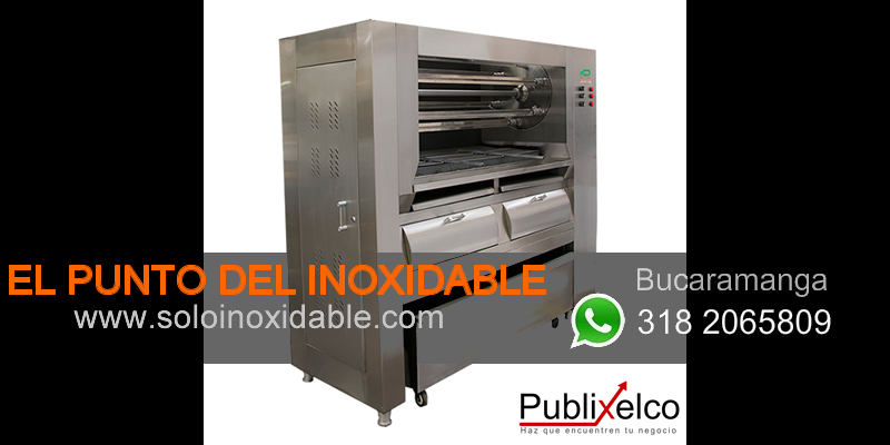 imagen de asador para pollos de acero inoxidable