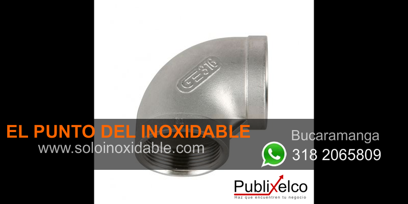 imagen de codo roscado de acero inoxidable