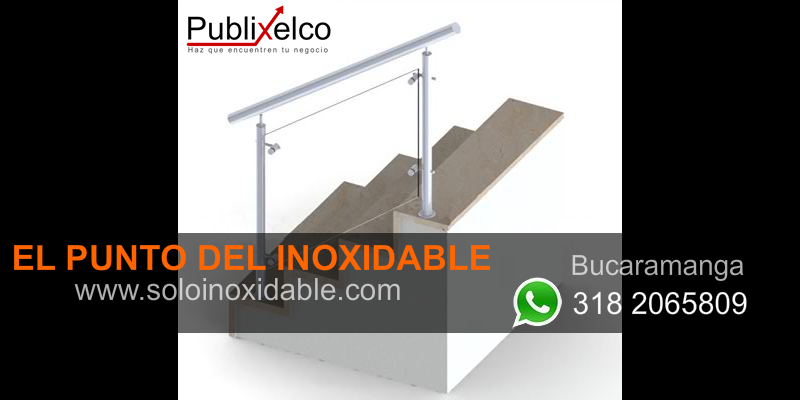 imagen de pasamanos en acero inoxidable y vidrio