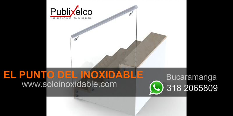 imagen de pasamanos de acero inoxidable y vidrio