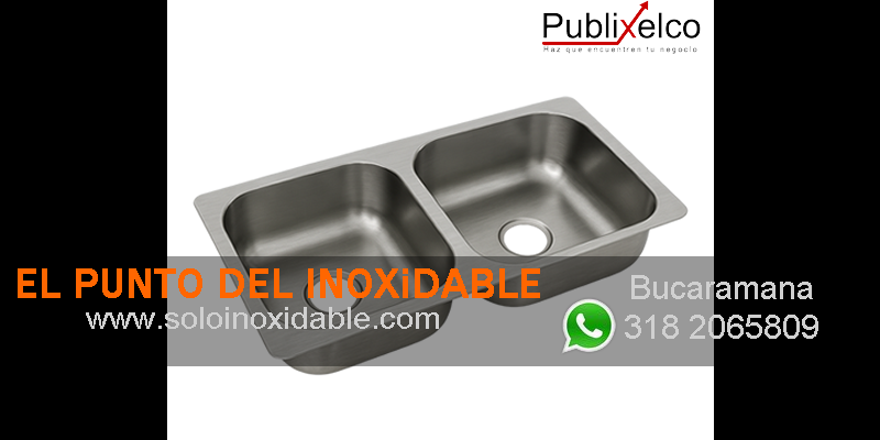 imagen de poceta para sobreponer doble inoxidable