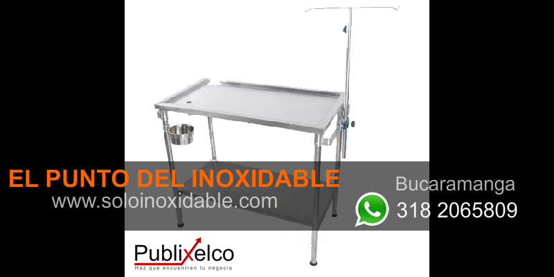 imagen de mesa de cirugia en acero inoxidable para veterinarias